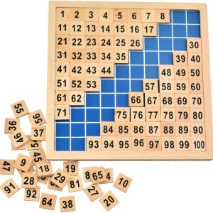 Tableau Montessori en bois 1-100 : un puzzle éducatif pour apprendre à compter