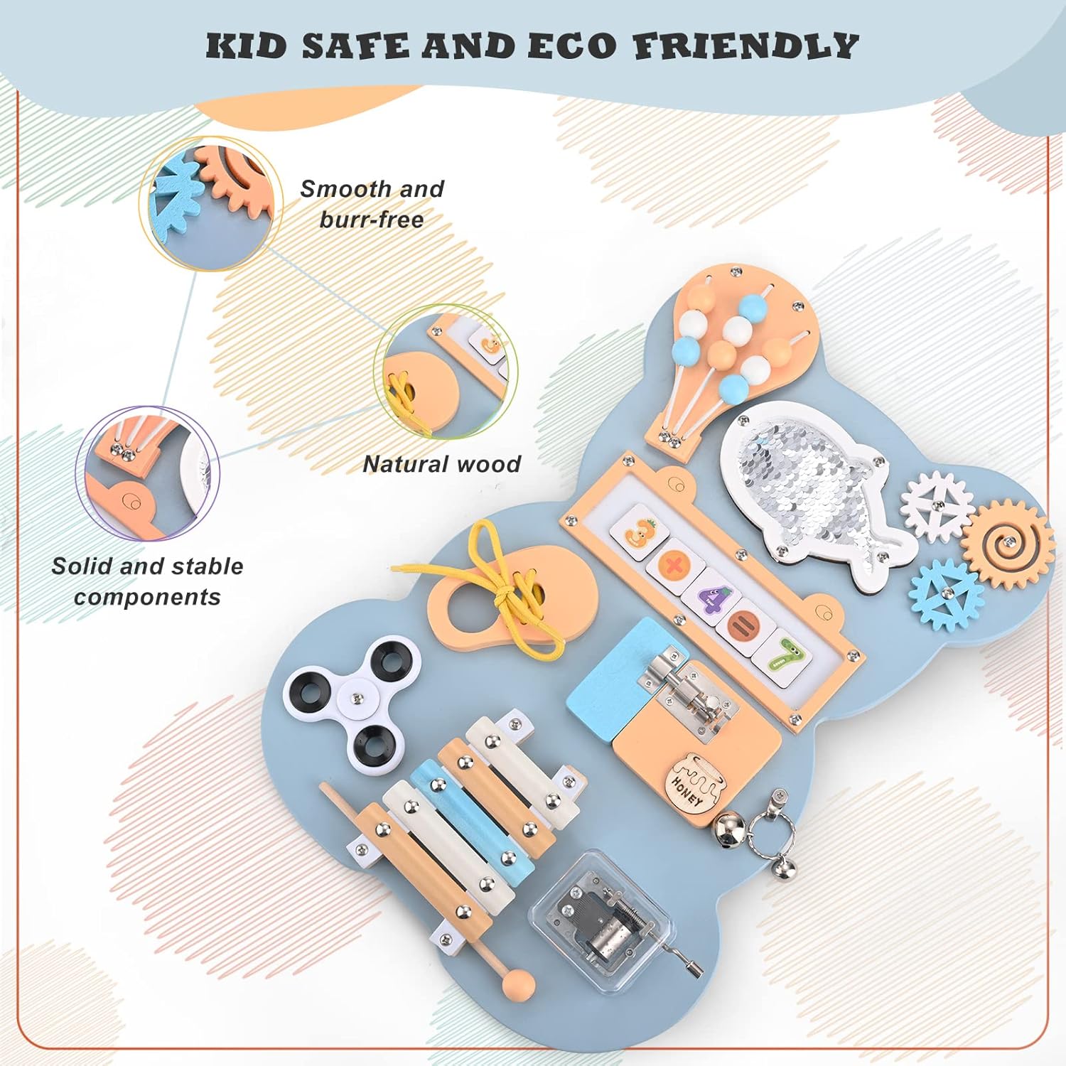 Tableau d’activité Montessori Do-Electr pour développement motricité fine enfant 1-3 ans – Image 3