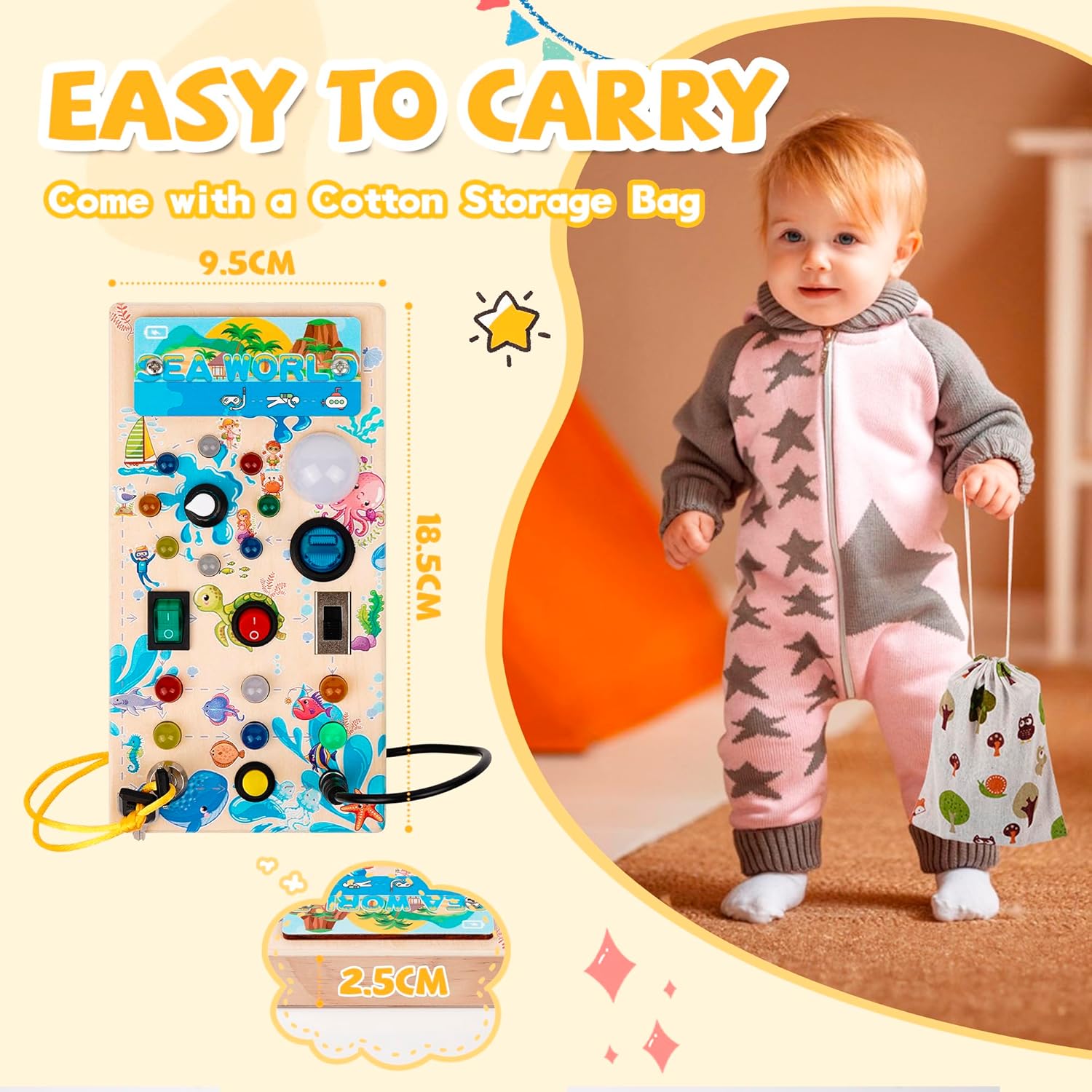 Tableau d’activité Montessori avec LED : le cadeau éducatif idéal pour bébé – Image 3