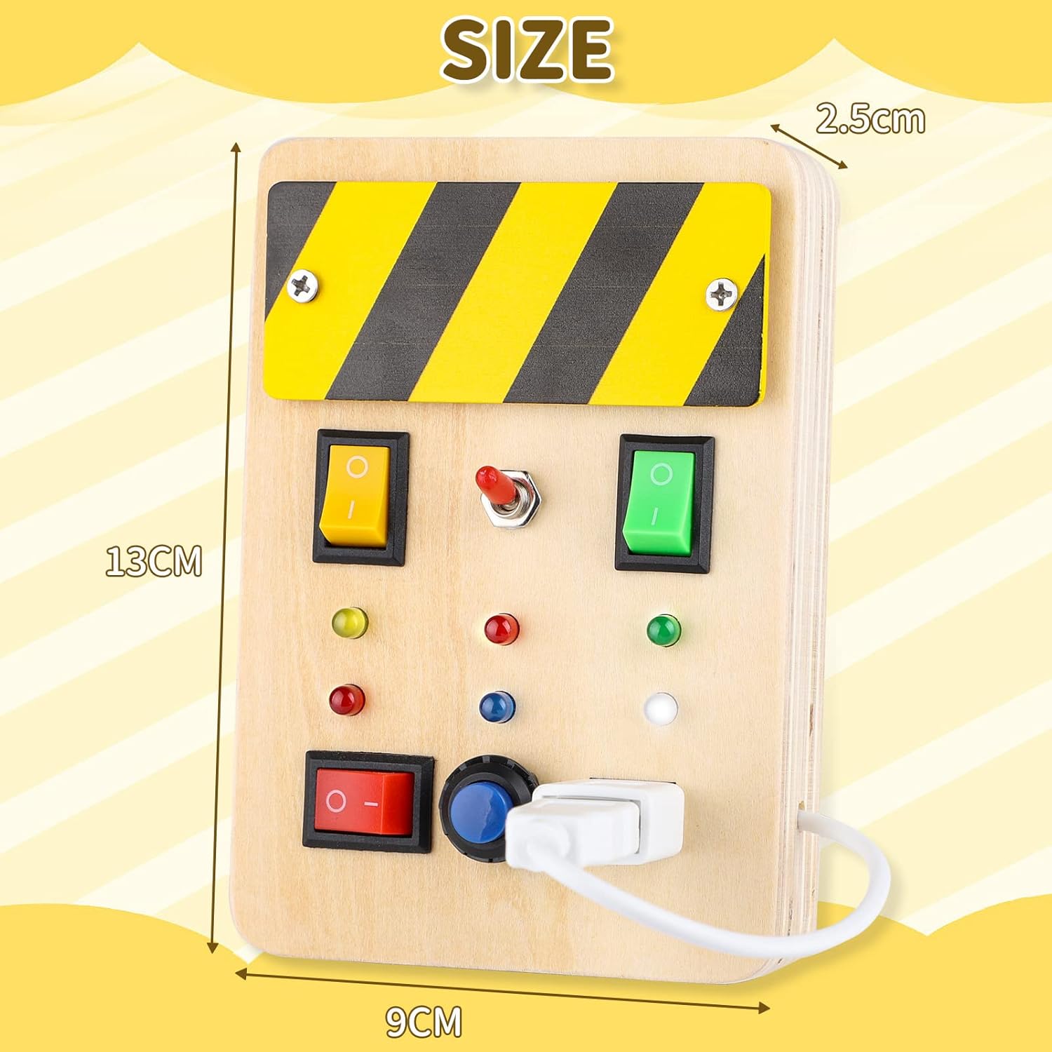 Tableau d’activités Montessori en bois avec LED pour enfants de 1 à 6 ans – Image 2