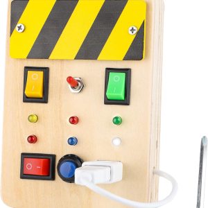 Tableau d&rsquo;activités Montessori en bois avec LED pour enfants de 1 à 6 ans