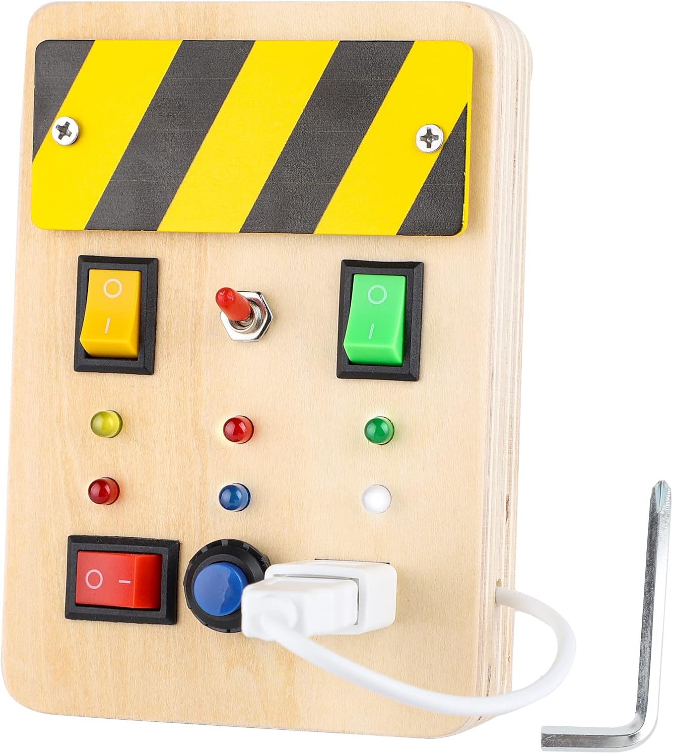 Tableau d’activités Montessori en bois avec LED pour enfants de 1 à 6 ans