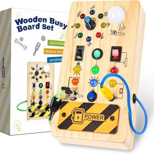 Tableau d&rsquo;activités Montessori : jouet en bois éducatif pour enfants de 1 à 4 ans