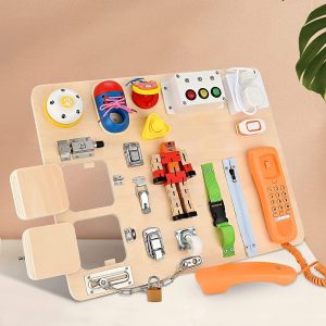 Tableau sensoriel en bois 20 en 1 pour bébé – jouet éducatif Montessori