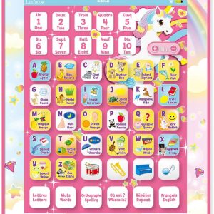 Tablette éducative Montessori Lexibook bilingue Licorne : Apprendre l&rsquo;alphabet en s&rsquo;amusant