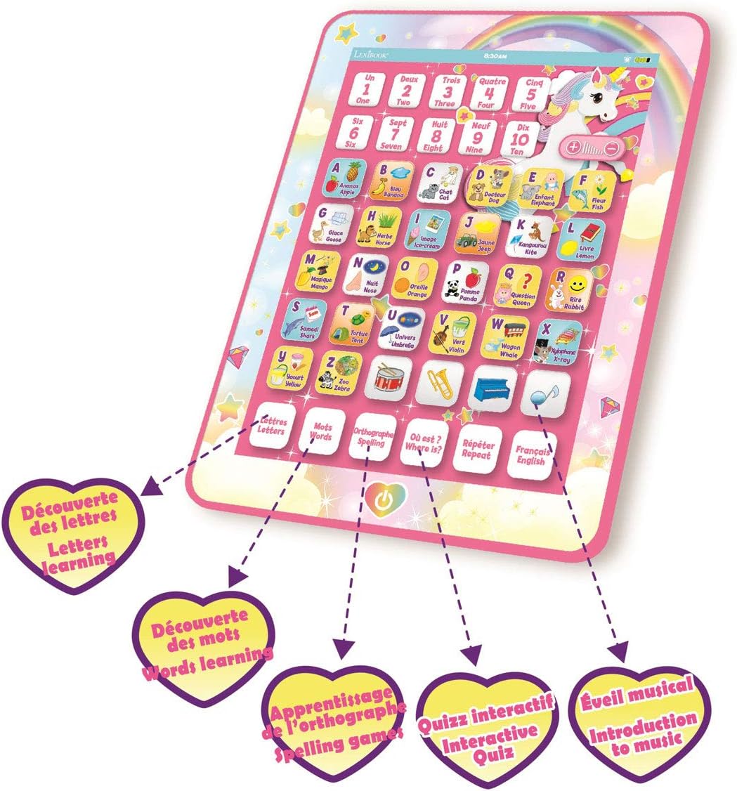 Tablette éducative Montessori Lexibook bilingue Licorne : Apprendre l’alphabet en s’amusant – Image 3
