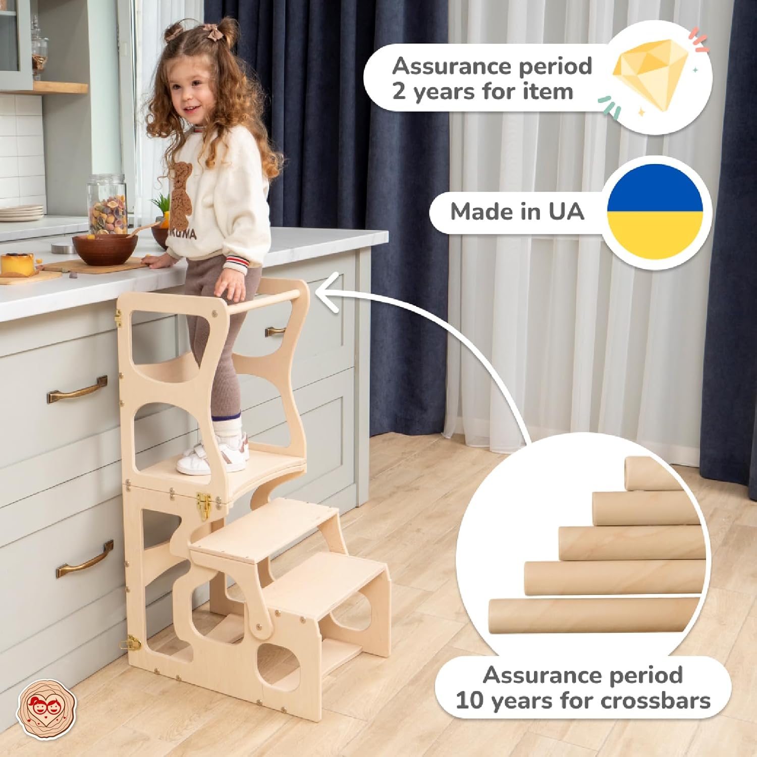 Tabouret d’apprentissage Montessori pour enfants avec découpe de formes diverses – Image 2