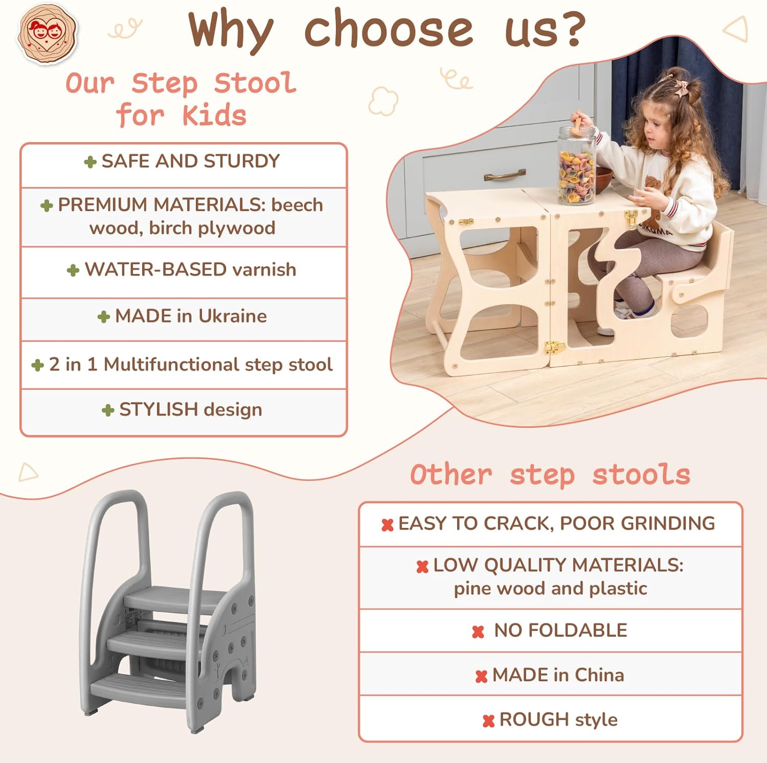 Tabouret d’apprentissage Montessori pour enfants avec découpe de formes diverses – Image 3