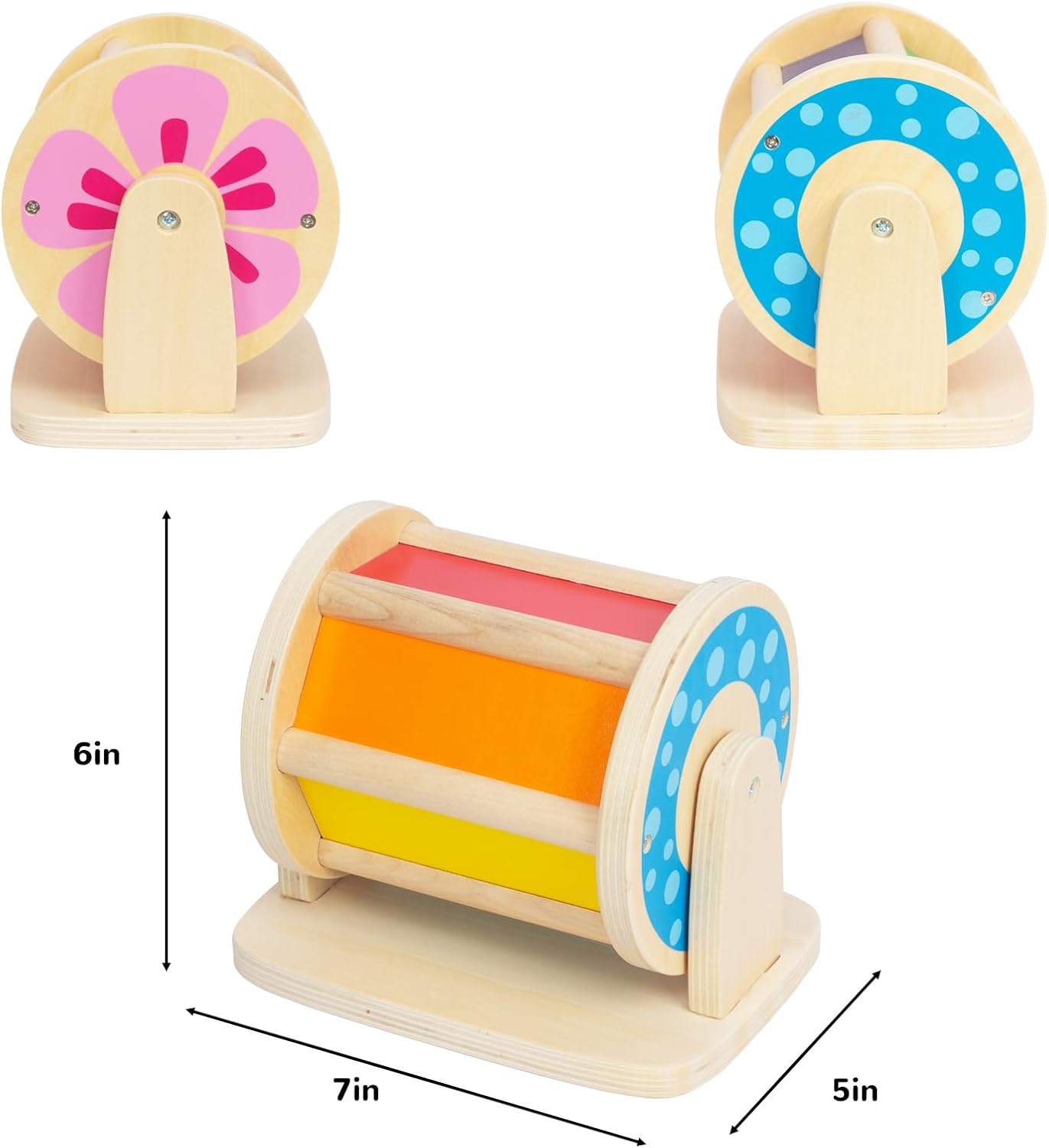 Tambour rotatif en bois Montessori pour bébé 6-12 mois – Image 2