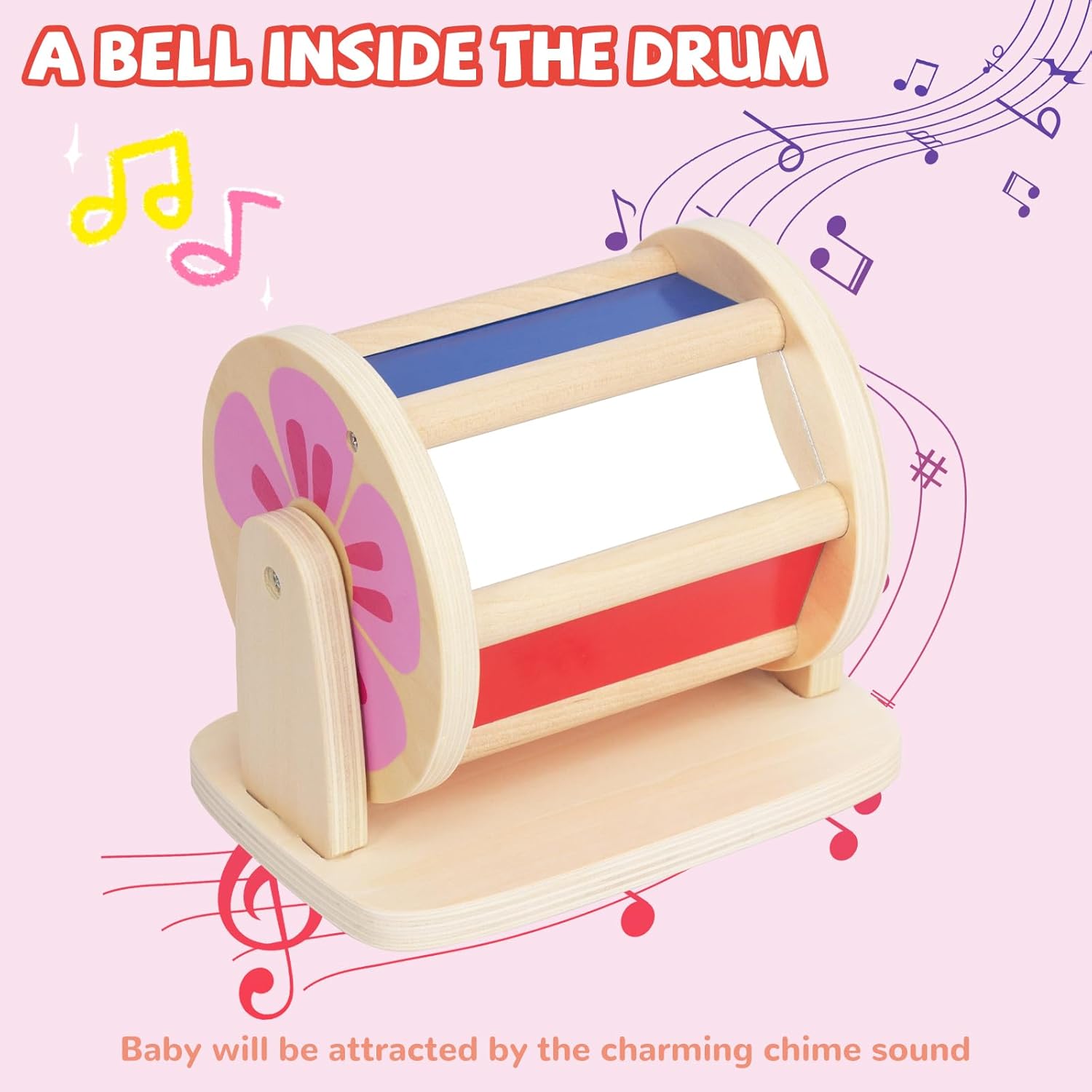 Tambour rotatif en bois Montessori pour bébé 6-12 mois – Image 4