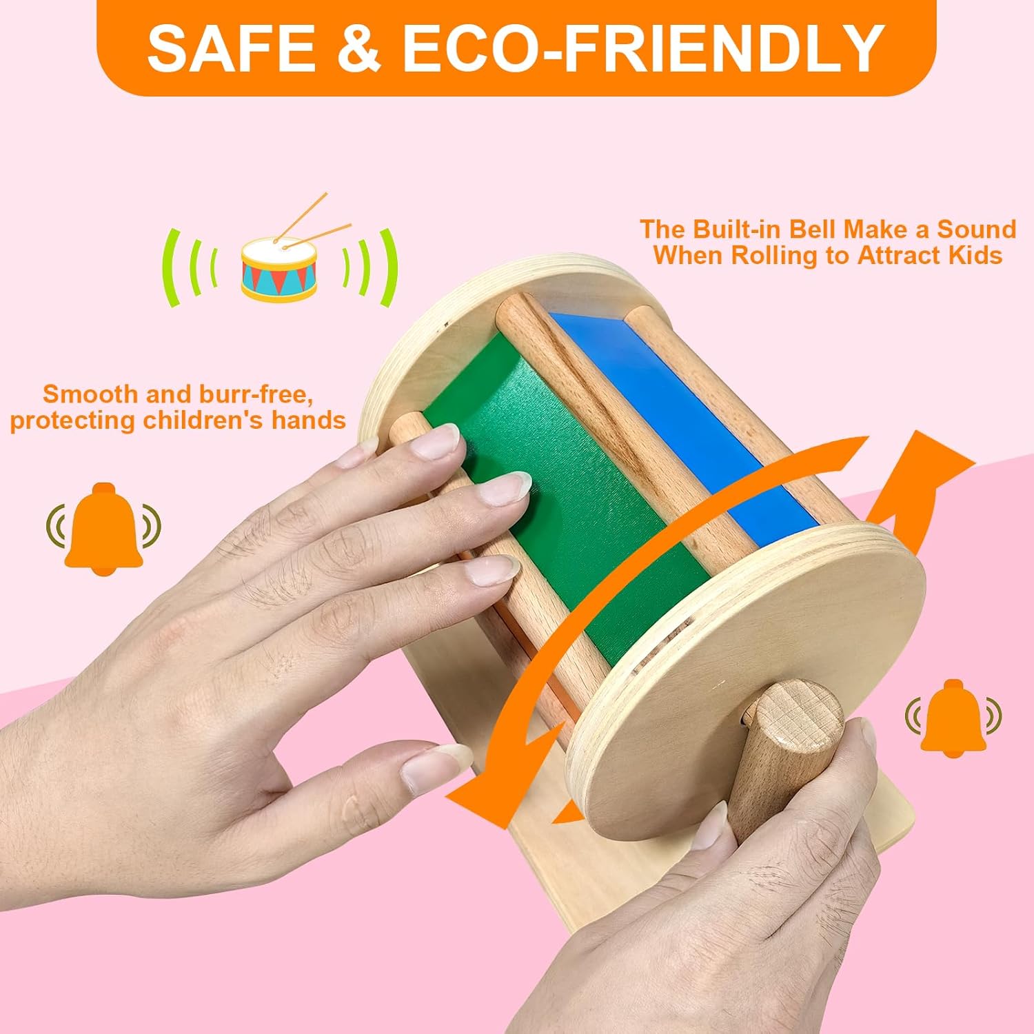 Tambour rotatif montessori en bois pour enfants – Image 3