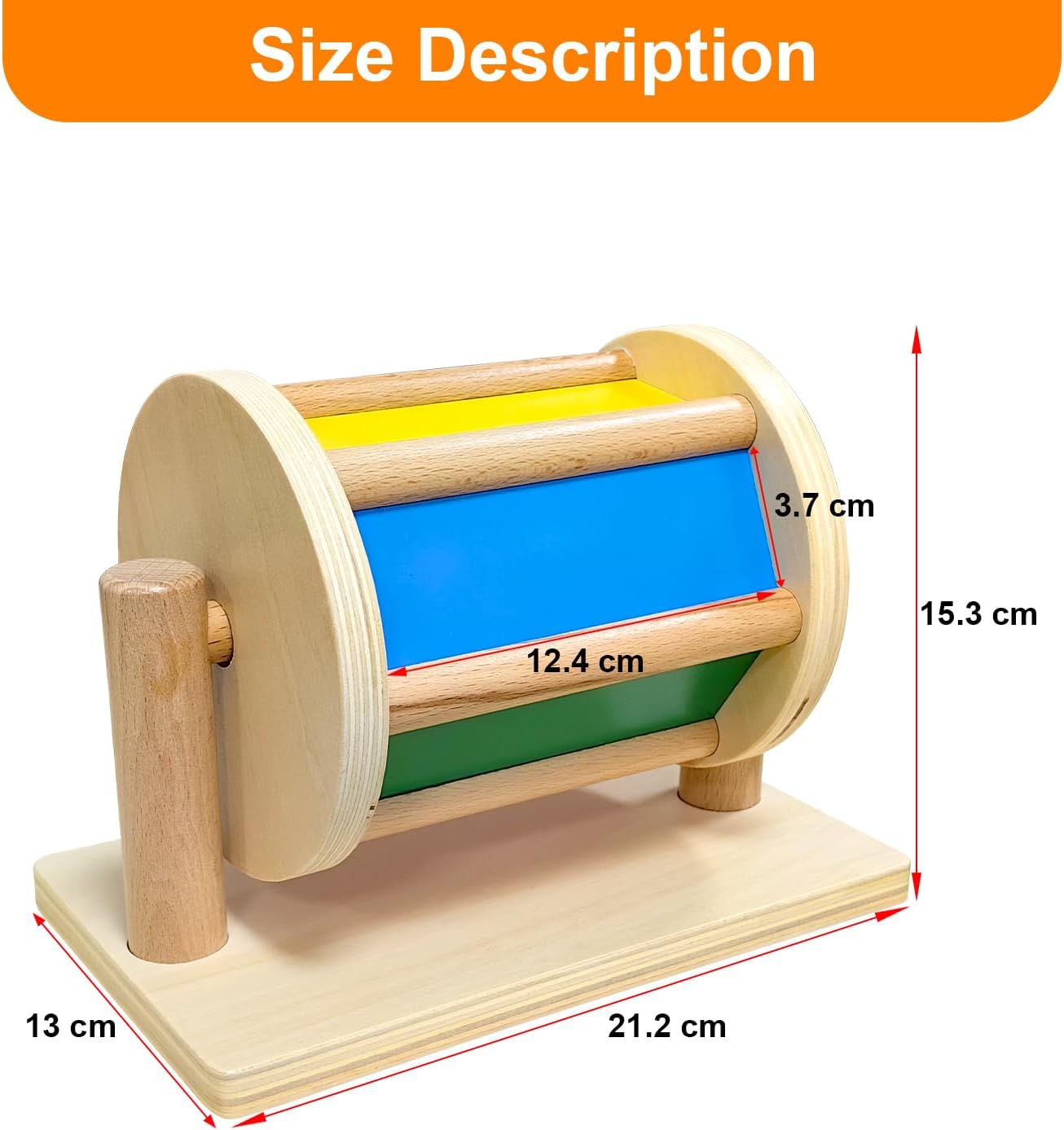 Tambour rotatif montessori en bois pour enfants – Image 6