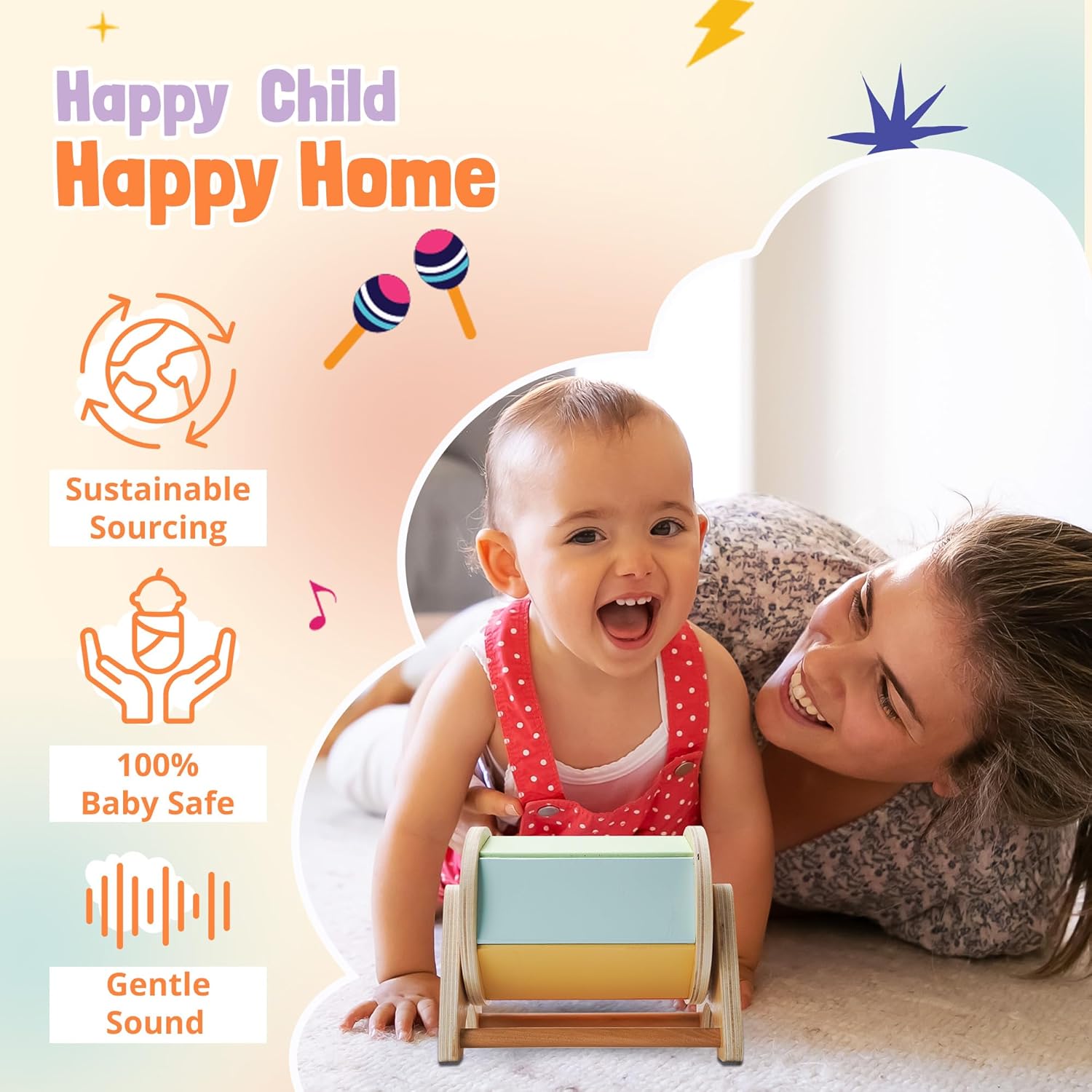 Tambour tournant Montessori pour bébés et tout-petits – Image 6