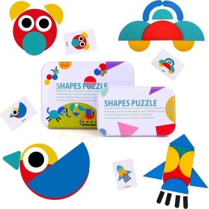 Tangram Montessori en bois BBLIKE : puzzle éducatif pour l&rsquo;apprentissage des enfants