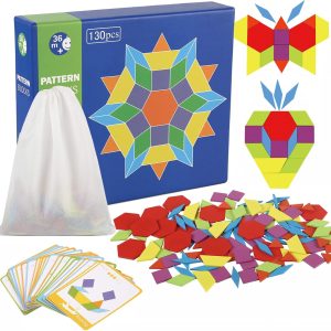 Tangram Montessori en bois Jacootoys : 130 pièces pour un apprentissage ludique et géométrique