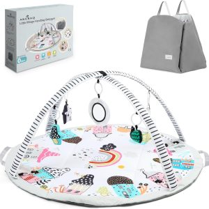 Tapis d&rsquo;Éveil Bébé Montessori 0-6 Mois Akeraq 2-en-1 Evolutif et Portable