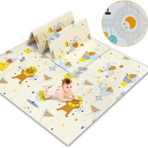 Tapis d&rsquo;Éveil Montessori OUNUO pour Bébé, Pliable et Antidérapant