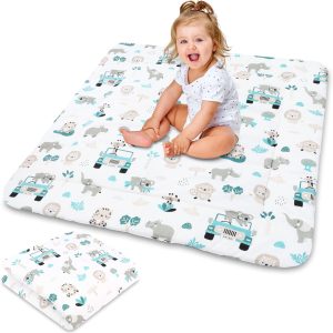 Tapis d’éveil Montessori 100×100 cm pour bébé – Couleur argent Afrique