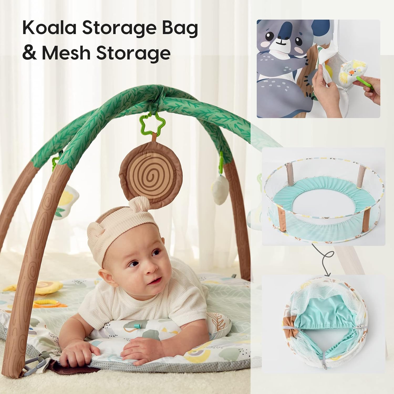 Tapis d’éveil Montessori 4 en 1 Lupantte pour le développement bébé – Image 2