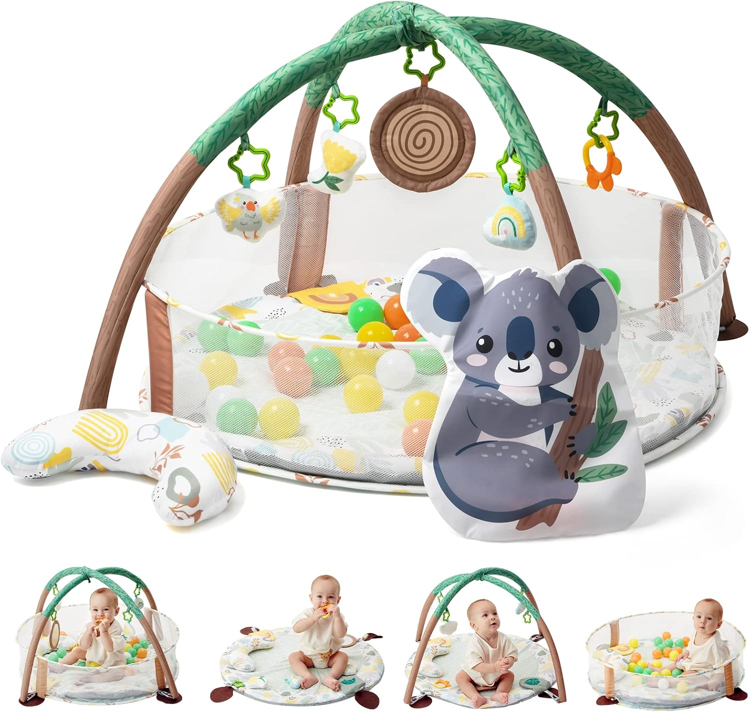 Tapis d’éveil Montessori 4 en 1 Lupantte pour le développement bébé