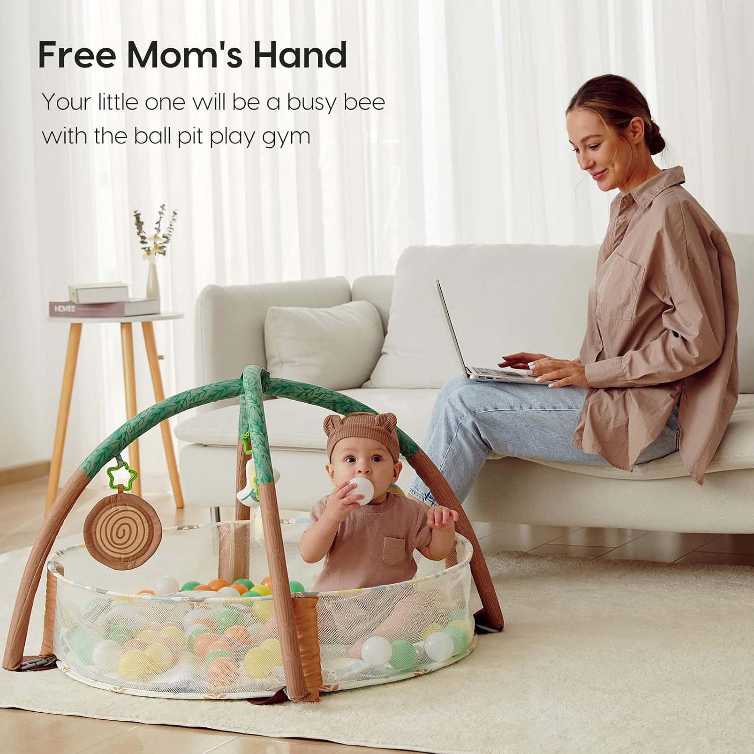 Tapis d’éveil Montessori 4 en 1 Lupantte pour le développement bébé – Image 3