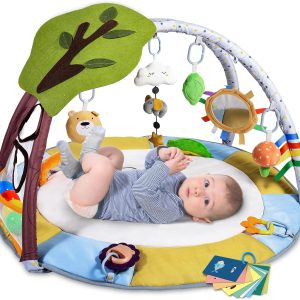 Tapis d&rsquo;éveil Montessori Lupantte pour bébé, avec jouets et ballon