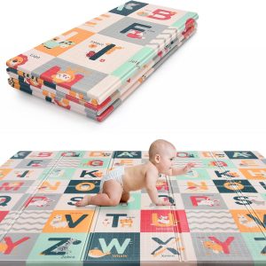 Tapis d&rsquo;éveil bébé Aiious 200x180cm : Montessori, pliable et antidérapant pour l&rsquo;intérieur et l&rsquo;extérieur