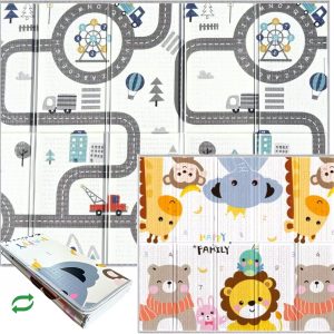 Tapis d’éveil bébé Montessori HuBorns 180×200 cm : Sécurité et Motricité XXL