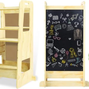 Tour d&rsquo;Apprentissage Montessori en Bois Naturel : Eveil et Sécurité pour Bébé