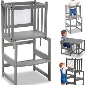 Tour d&rsquo;Observation Montessori 3 en 1 Cosyland en Bambou Naturel pour Enfants dès 1 an