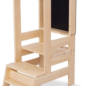 Tour d’Observation Montessori MeowBaby en Bois Naturel pour Bébés