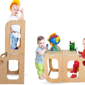 Tour d’Observation Montessori Transformable pour Enfants : Sécurité et Apprentissage Unique
