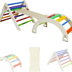 Tour d&rsquo;Observation Montessori : Triangle d&rsquo;Escalade Pikler en Bois pour Enfants CCLIFE