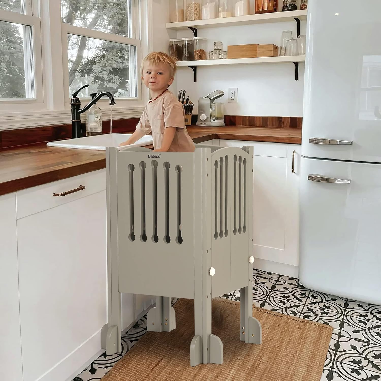 Tour d’apprentissage Montessori pliable Bateso pour enfants 1-3 ans