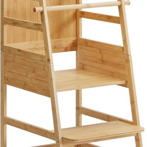 Tour d&rsquo;observation Montessori Hoobro en bambou naturel ajustable