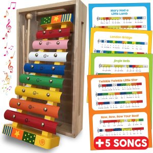 Xylophone en bois arc-en-ciel Montessori : Apprendre la musique pour enfants