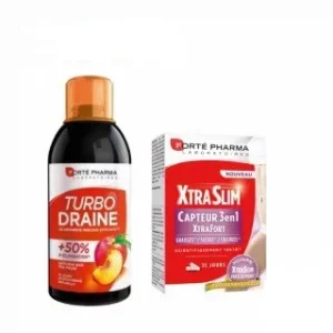 Forte Pharma XtraSlim Capteur 3en1 b/60 +Turbodraine pêche 500ml