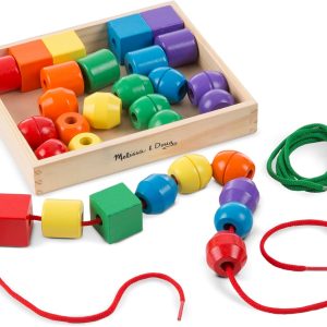 jeu de perles en bois montessori avec lacets pour enfants dès 3 ans