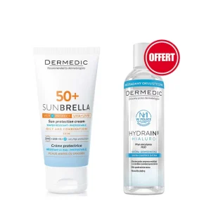 dermedic sunbrella spf 50 Peaux Mixtes à Grasses+ Eau micellaire Offerte