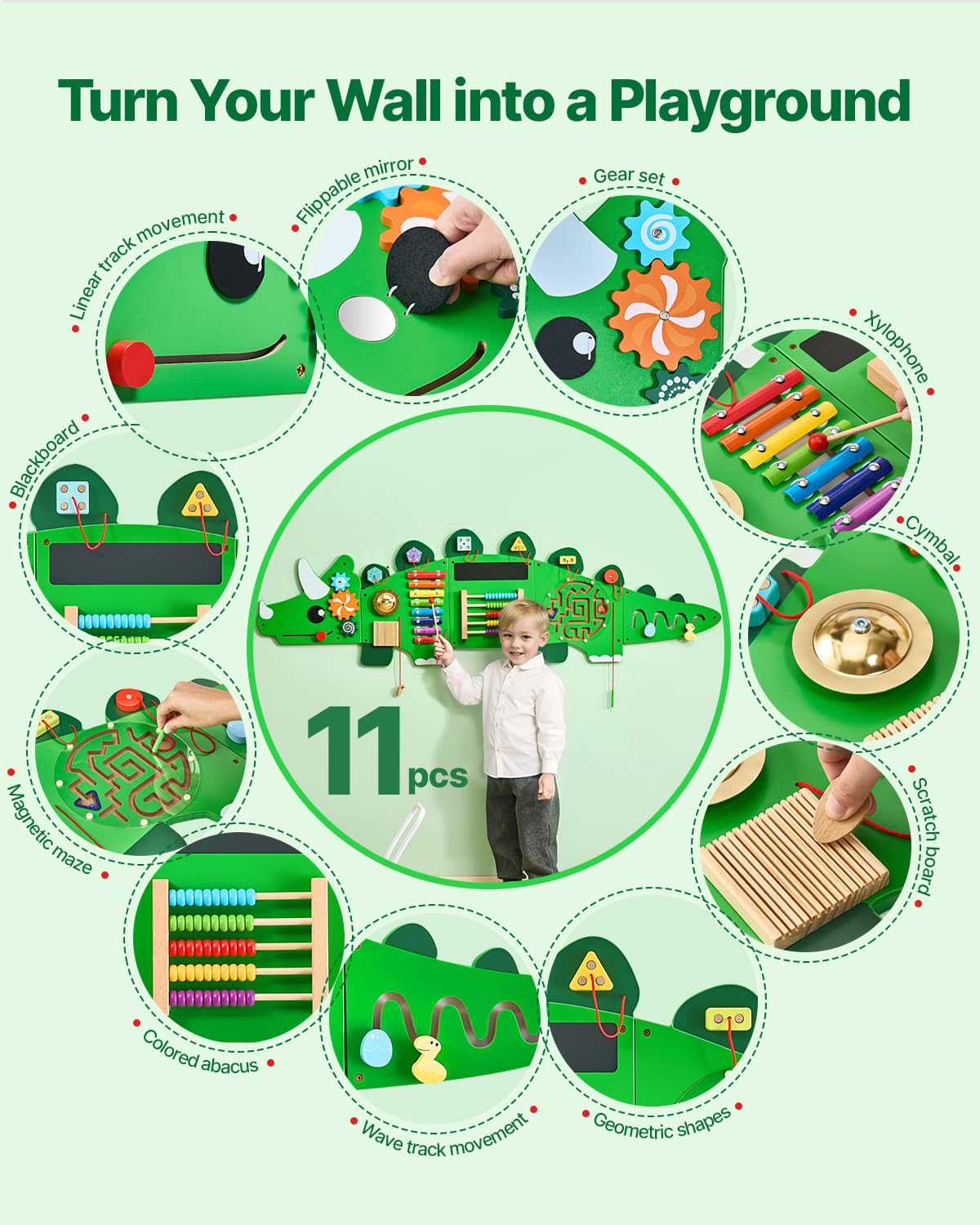 panneaux muraux d’activités dinosaure pour enfants montessori – Image 2